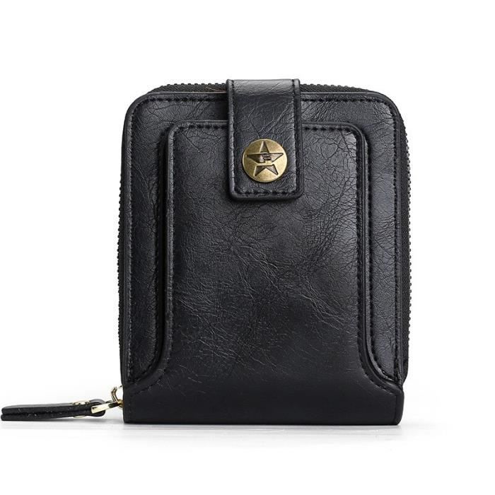 Portefeuille en cuir véritable pour hommes, poche pour pièces de