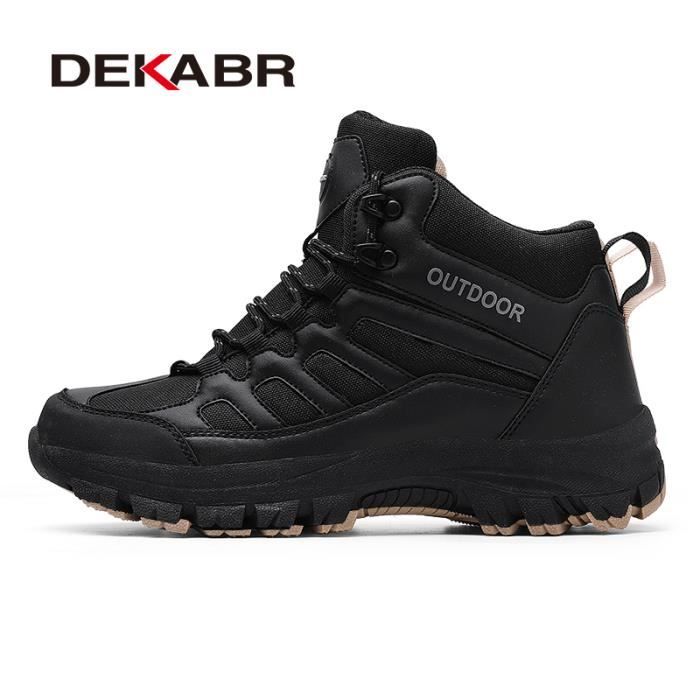 DEKABR Bottes dcontractes en cuir pour homme chaussures de neige