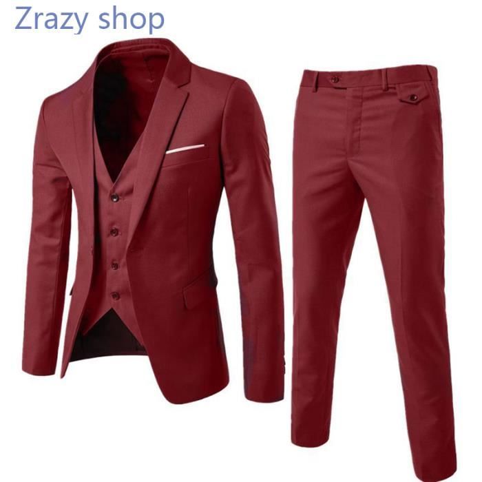Veste Pantalon Gilet Costume Homme Marque Luxe Veston de costume
