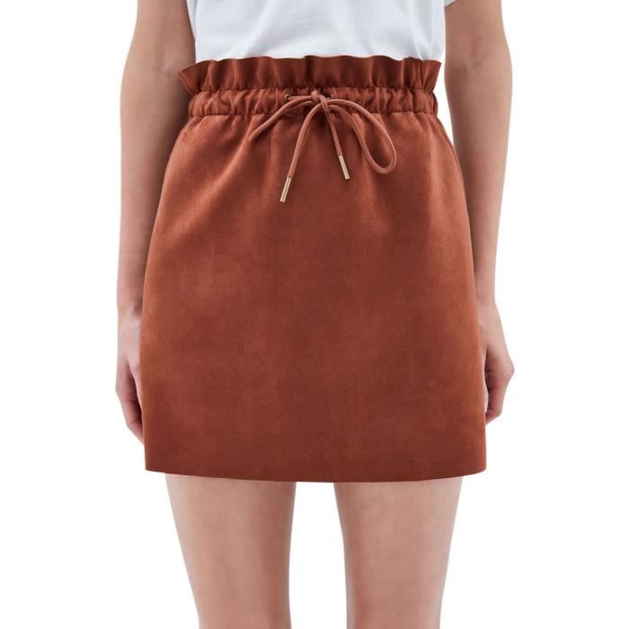 Jupe plissée marron courte Clearance