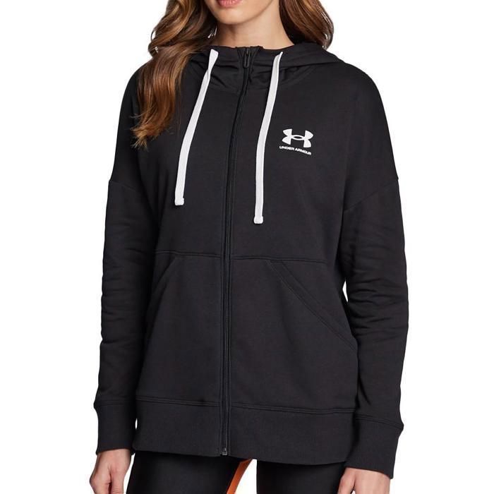 Veste femme Under Armour capuche Rival Fleece Full Zip noir