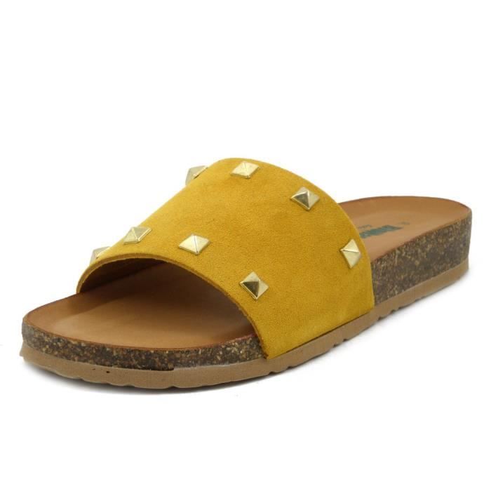 mules jaune moutarde