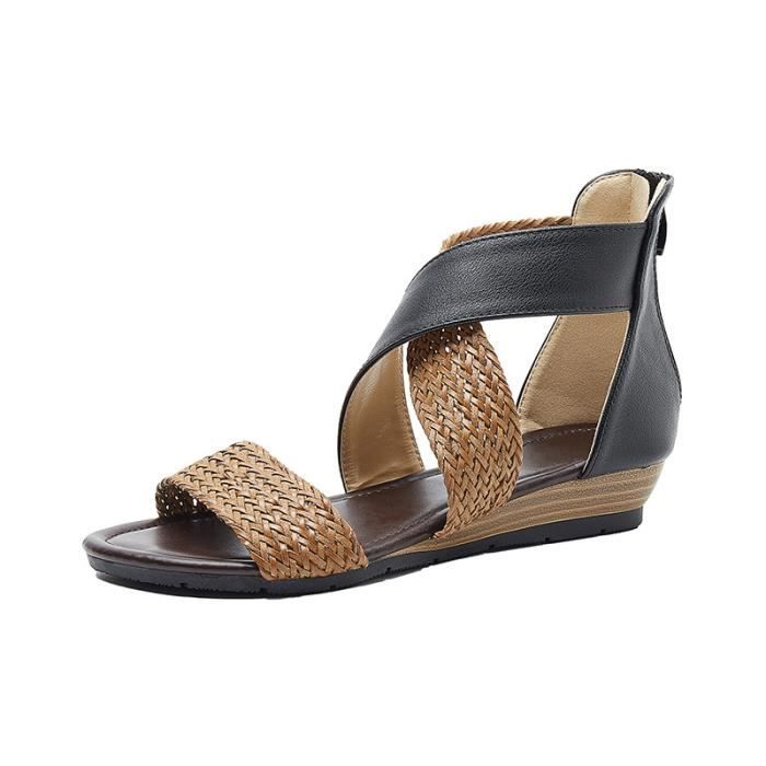 Sandales Femmes SANMIO - Style Bohème Avec Strass Et Fleurs - Tongs Confortables Taille 36-44