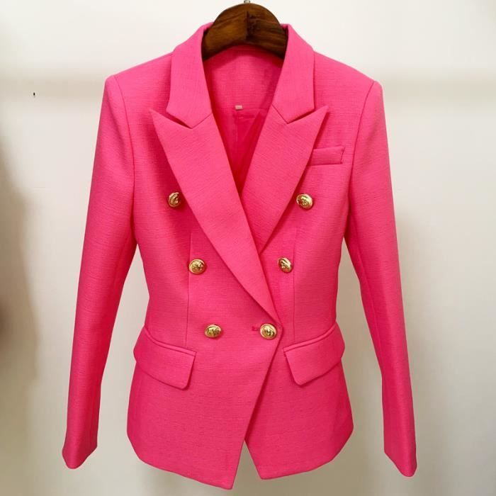 Manteau Blazer Double boutonnage en coton et lin pour femme veste