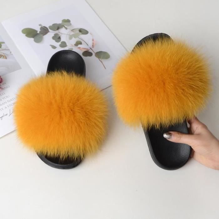 Pantoufles Pour Femme à Talon Uni En Peluche - Sandales Moelleuses Type Chausson - Idéal Pour Mariage, Déco, Soirée - Fourrure Douce