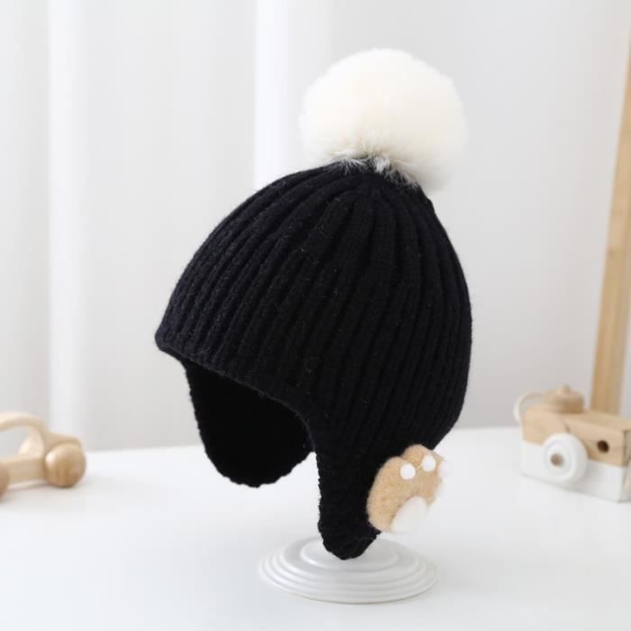 Bonnet Bébé Hiver Unisexe Avec Protège-nuque – Imprimé Cœur, Peluche Douce – Taille Unique Réglable (1-5 Ans) - 13
