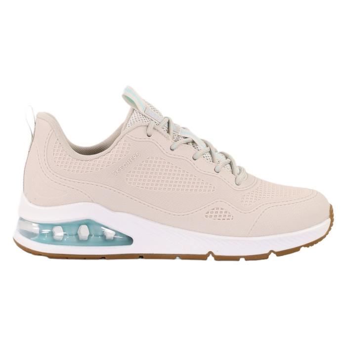 Skechers Chaussures Femme SKECHERS Uno 2 Beige - Textile - Lacets - Plat