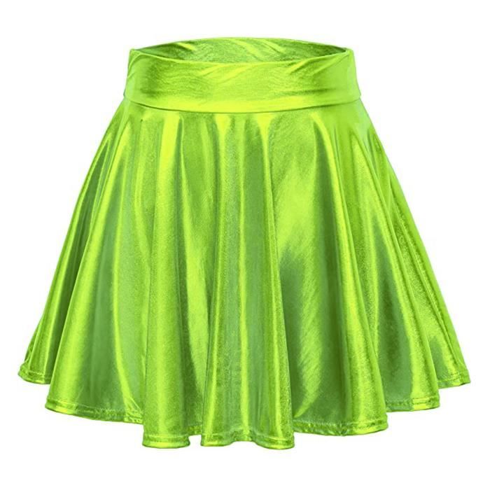 GUBA® - Jupe Patineuse Taille Haute Pour Fille - Plissée, Élastique, 95% Polyester 5% Élasthanne - Tailles 5-13 Ans