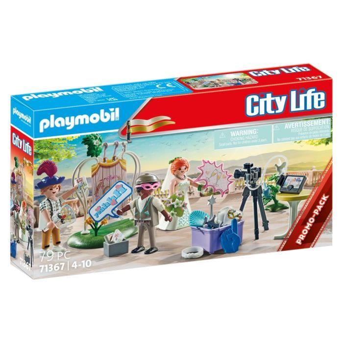 PLAYMOBIL - City life - Couple de mariés et appareil photo - Extérieur - Blanc - Dès 4 ans