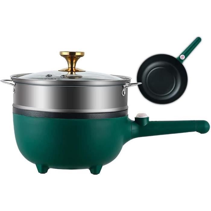 Marmite électrique 1,7 L Multifonction - Mini Cuiseur à Riz, Nouilles, Soupe - Puissance 450W/600W - Anti-adhésif Et Sécurité Anti-séchage