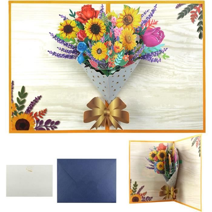 Carte D'anniversaire Pop-up 3D Rose Pour Fille - Scène Avec Ballons Et 'Daughter' - Avec Enveloppe Et Carte De Vœux