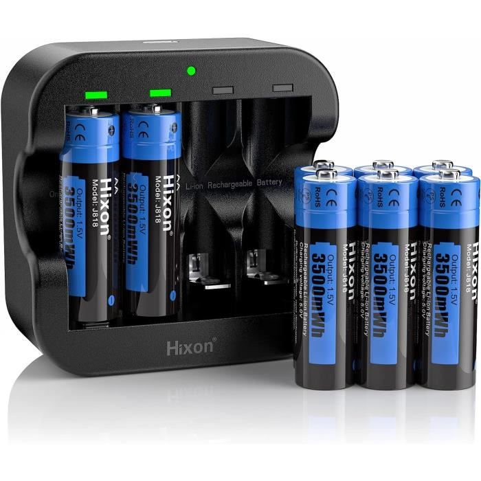Pile rechargeable AA USB 1,5 V batteries lithium-ion rechargeables