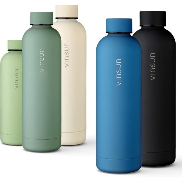 Gourde Isotherme 600 Ml En Acier Inox - Double Paroi - Anti-fuite - Convient Aux Boissons Gazeuses - Sans BPA
