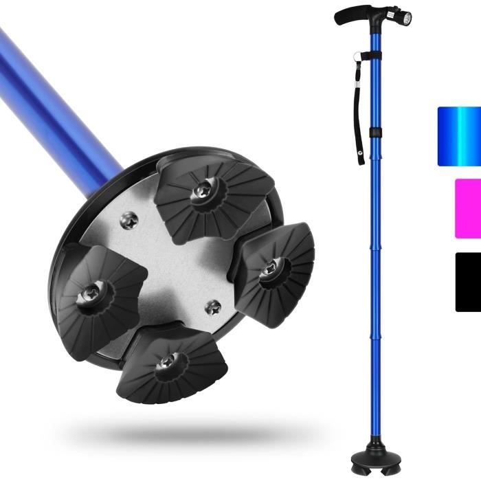 Canne De Marche Pliante Avec Lumière LED - Bâton De Randonnée Portable - Noir RUNZI - Neuf
