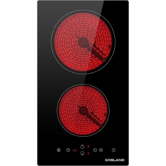 Table de Cuisson, GASLAND Chef CH30BF Vitrocéramique 2 Foyer 3000W plaques (Intégré, verre