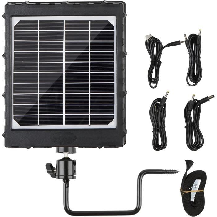 Batterie Lithium 6000mAh Panneau Solaire 3W/5V Avec Batterie 6000mAh - IP66 - USB/Type-C/DC - Pour Caméras Chasse Et Mangeoires Panneau Micro-USB Type-C DC