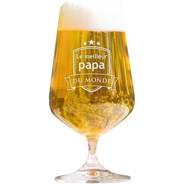 Verre à Bière Tulipe Personnalisé - Gravure Couronne Et Prénom - Volume 0,4L - Cadeau Anniversaire, Noël - Qualité AMAVEL