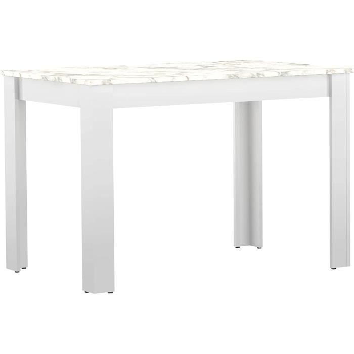 table nice, particle board, bianco e effetto marmo, 110 x 70 x 73,4 cm (lxpxa)
