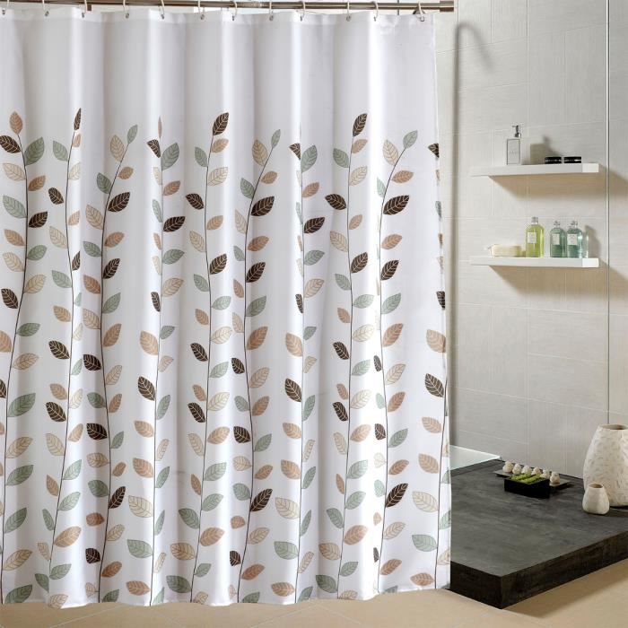 Rideau De Douche Imperméable Anti-moisissure 180x270 Cm - Lin Lavable, 12 Crochets Inclus, Pour Salle De Bain