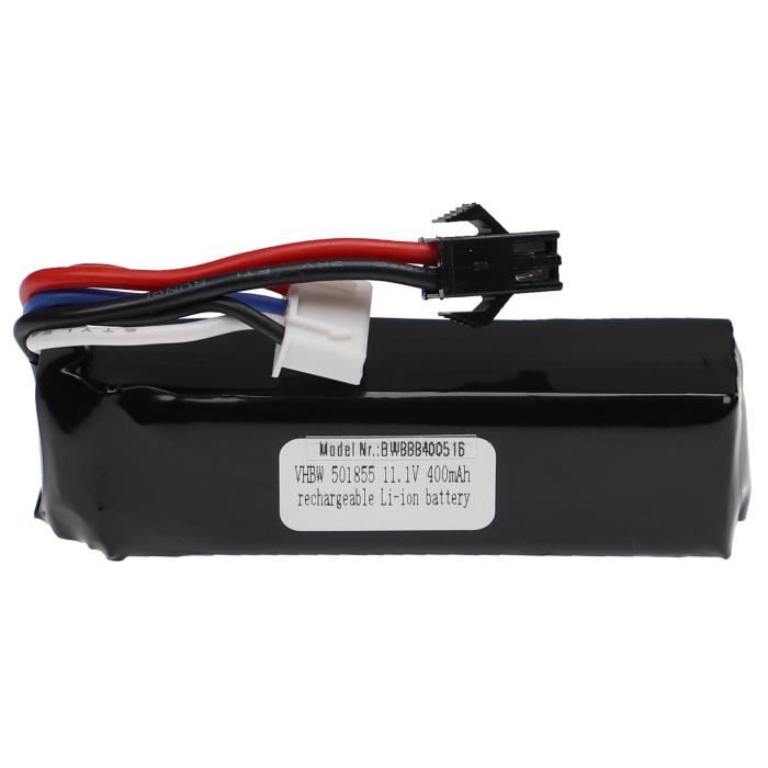 Vhbw Batterie compatible avec SM connecteur pour modéle RC par ex. voiture  de course, avion (400mAh, 11,1V, Li-polymère, 65 x 19 x - Cdiscount  Informatique