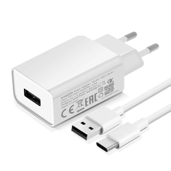PACK CHARGEUR SECTEUR 2,4A + CABLE TYPE C USB-C NOIR
