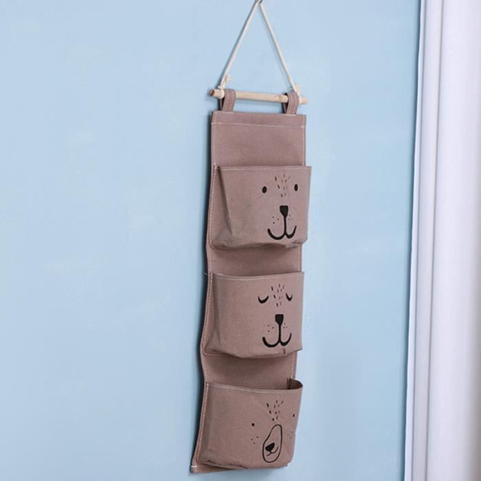 Sac Rangement Suspendu en Tissu de Lin Mignon,YSTP Sac d'entreposage ...
