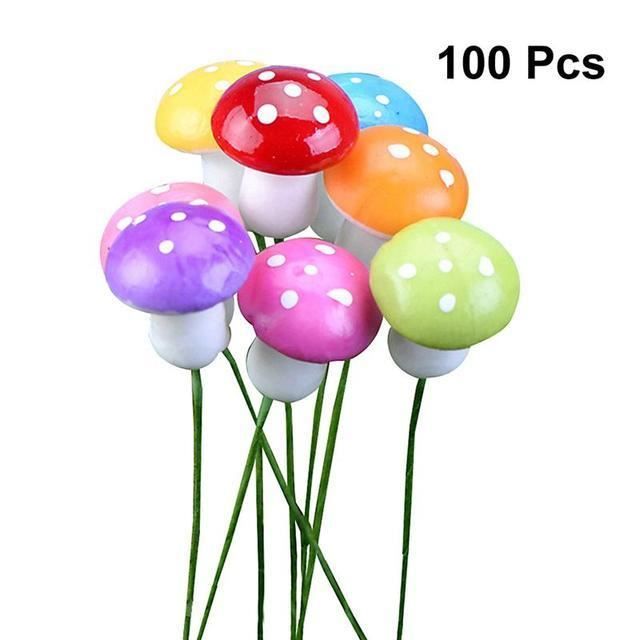 POT DE FLEUR,Mini mousse champignon ornement de jardin, 100 pièces, Pots de fleurs bonsaï