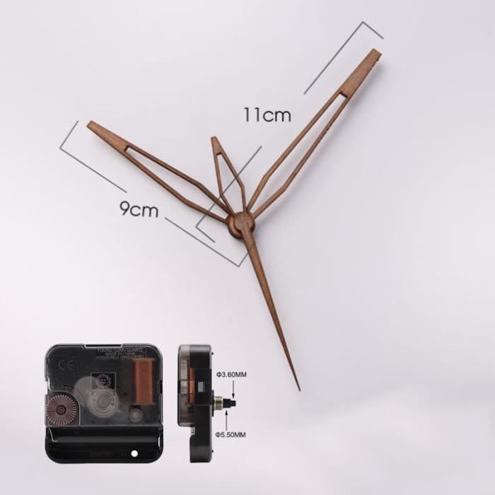 Kit Pièces Horloge DOITOOL - Mécanisme à Couple élevé Et Aiguilles En Bois Pour Horloge Murale