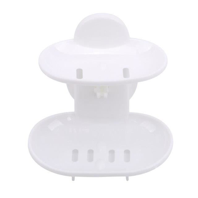 Porte-savon Design En Bambou Et Polyester - Bleu Moderne - Pour Salle De Bain Ou Cuisine - 12.2x9.3x2.5 Cm