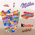 Assortiment de 120 mini chocolats : Kinder Schokobons et Mini Bueno, Milka Moments, Daim-1