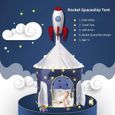 Tente de jeu Achort Rocket Ship - Jardin intérieur Maison Tent, extérieur Jouet Maison à la Maison Maison de théâtre Plage Sol Tente-1