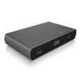 IcyBox ICY BOX Thunderbolt 4 Dock / HUB (5-en-1), Station d`accueil avec 2 Sorties vidéo (4k 60Hz), USB-C, USB 3.2 Gen-1
