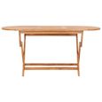 "Promo"Table Extérieure LMT - Table pliable de jardin 160x80x75 cm Bois de teck solide 20,8Kg-1