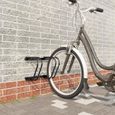 WOLTU Râtelier Vélo pour 2 Vélos, Range Vélo au Sol ou Mural, Support pour Bicyclettes, Porte-vélos en Métal Noir-1