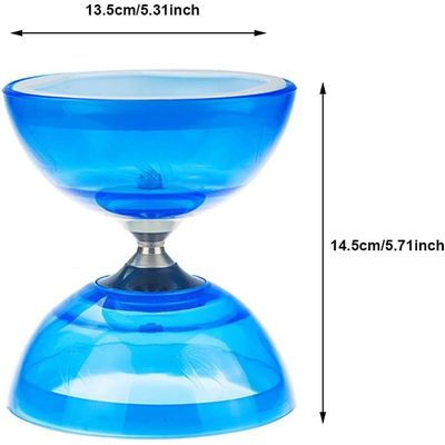 Kit Diabolo LED Triple Roulement – Lumineux, Avec Ficelle, Sac Filet Et 2 Bâtons – Pour Débutants Et Pros – Bleu