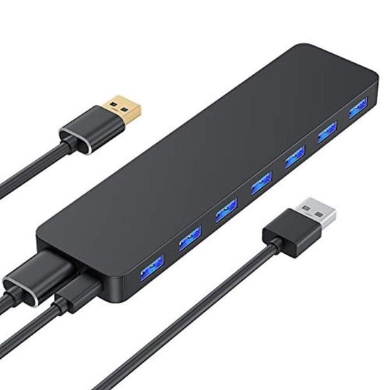 Hub USB 3.0 Adaptateur Multiprises USB Dock avec 7 USB Ports, Micro USB  Port Alimentation Compatible avec Macbook Mini,iMac,PS4/ Pro - Cdiscount  Informatique