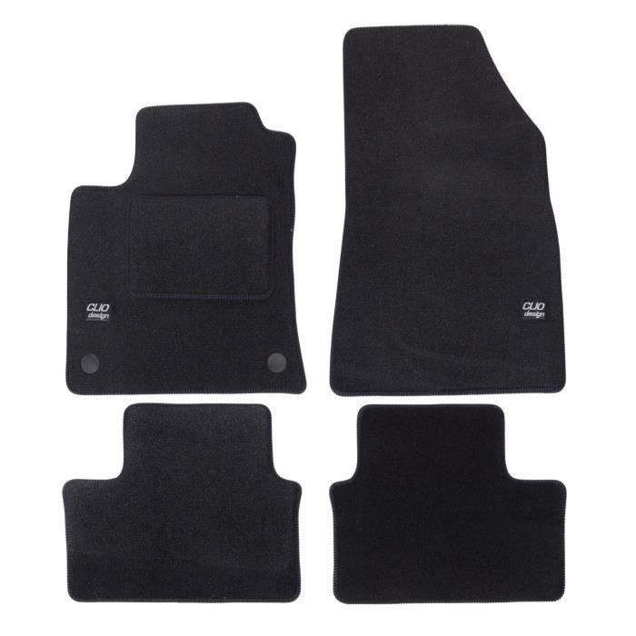 J&J AUTOMOTIVE Tapis De Sol Velours Noir Sur Mesure Pour Renault Clio 3 2005-2012 - Renforcé Conducteur