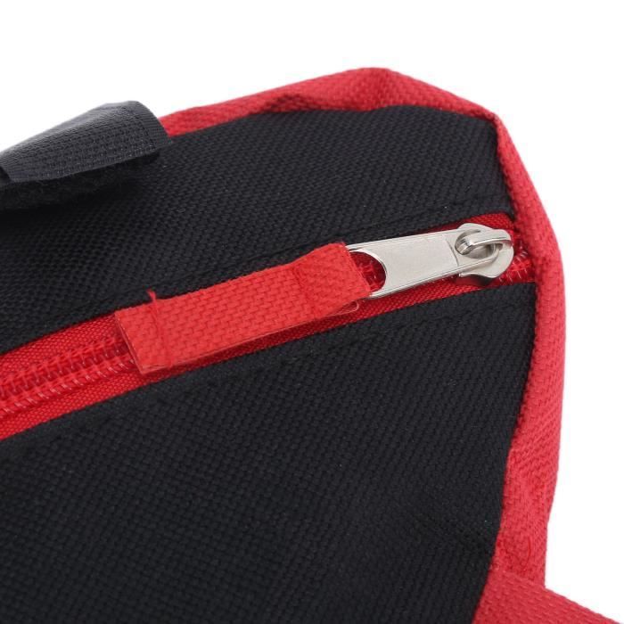 Sacoche Triangle Vélo Aiqeer – Rouge, Nylon 600D Imperméable, Bandes Réfléchissantes, 20x18.5x4cm