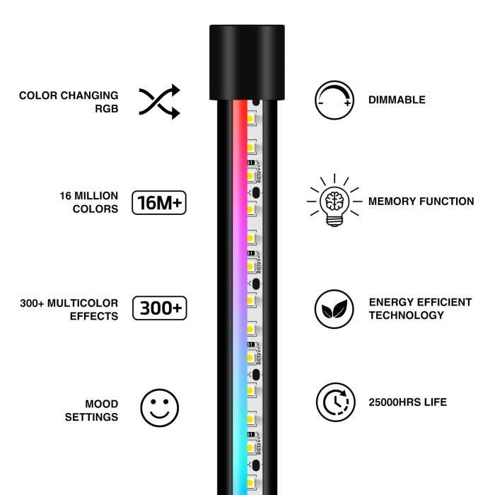 Lampadaire Led sur pied avec prise USB, 9 niveaux de luminosité, 3 couleurs  de température, lampe d'angle de Style moderne, dc 12v