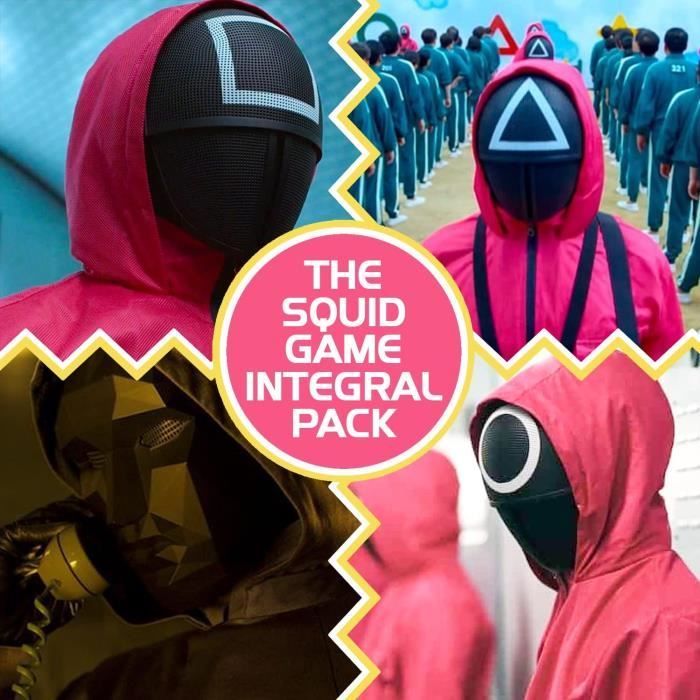 DIFFUSION 597749 Masque Squid Game triangle/rond/carré noir