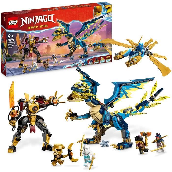 LEGO® NINJAGO 71796 Le Dragon Élémentaire contre le Robot de l