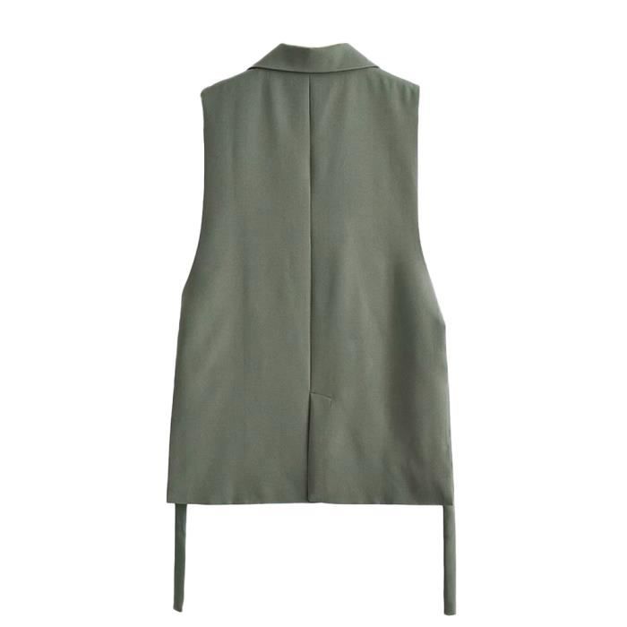 Blazer long sans manche femme outlet