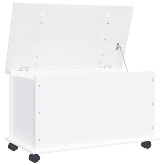 VidaXL Coffre De Rangement ALTA En Bois De Pin Massif Blanc Sur Roulettes – 70 L, Idéal Pour Jouets, Couvertures Et Organisation Maison