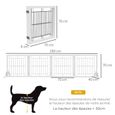 PawHut Barrière de sécurité pour chien barrière de protection à 4 panneaux pliante clôture pour animal domestique en bois blanc-2