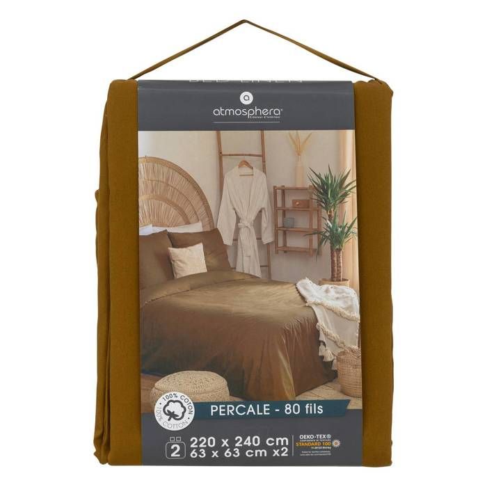 Atmosphera Couette French Days 2025 : Atmosphera - Housse De Couette En Coton - Jaune Moutarde 140x200 Cm Pas Cher Housse De Couette 240 X 260 Coton