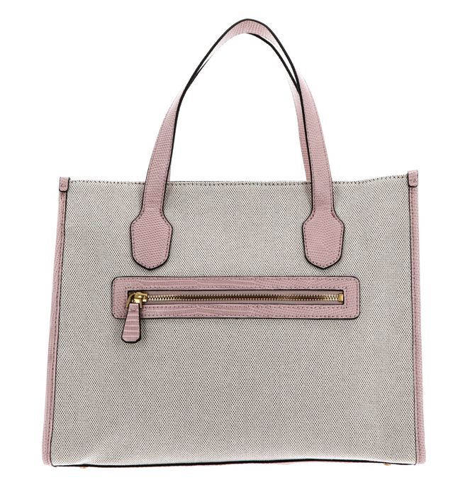 GUESS Sac à main beige rose pour femme G Status Compartment Tote