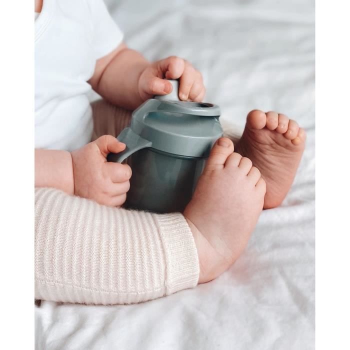 Twistshake Gobelet Bébé 230ml Anti-Fuites Avec Bec Souple Et Mixeur Fruits - Sans BPA Bleu