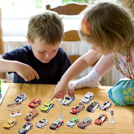 21 Petites Voitures Miniatures En Métal Avec Valise De Rangement - Jouets Voitures De Course Pour Enfants