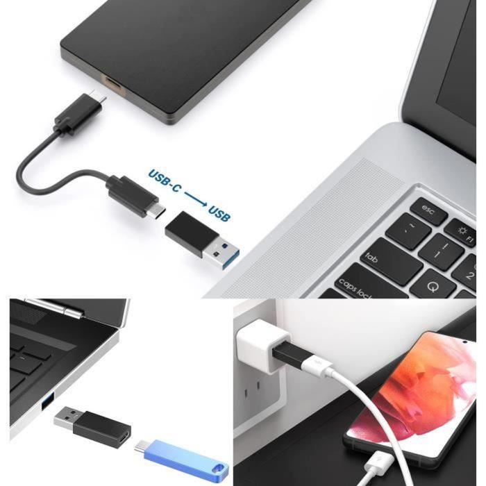 2 X Adaptateur USB C vers Micro USB - Noir et Blanc - Cdiscount Informatique