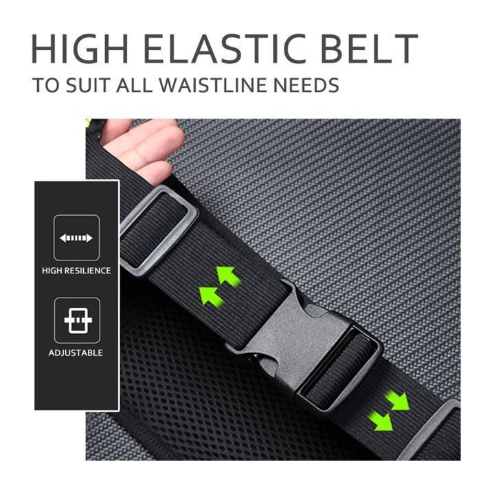 Ceinture D'hydratation Yuoto Verte, Avec Poche Et Porte-bouteille, Pour Course à Pied